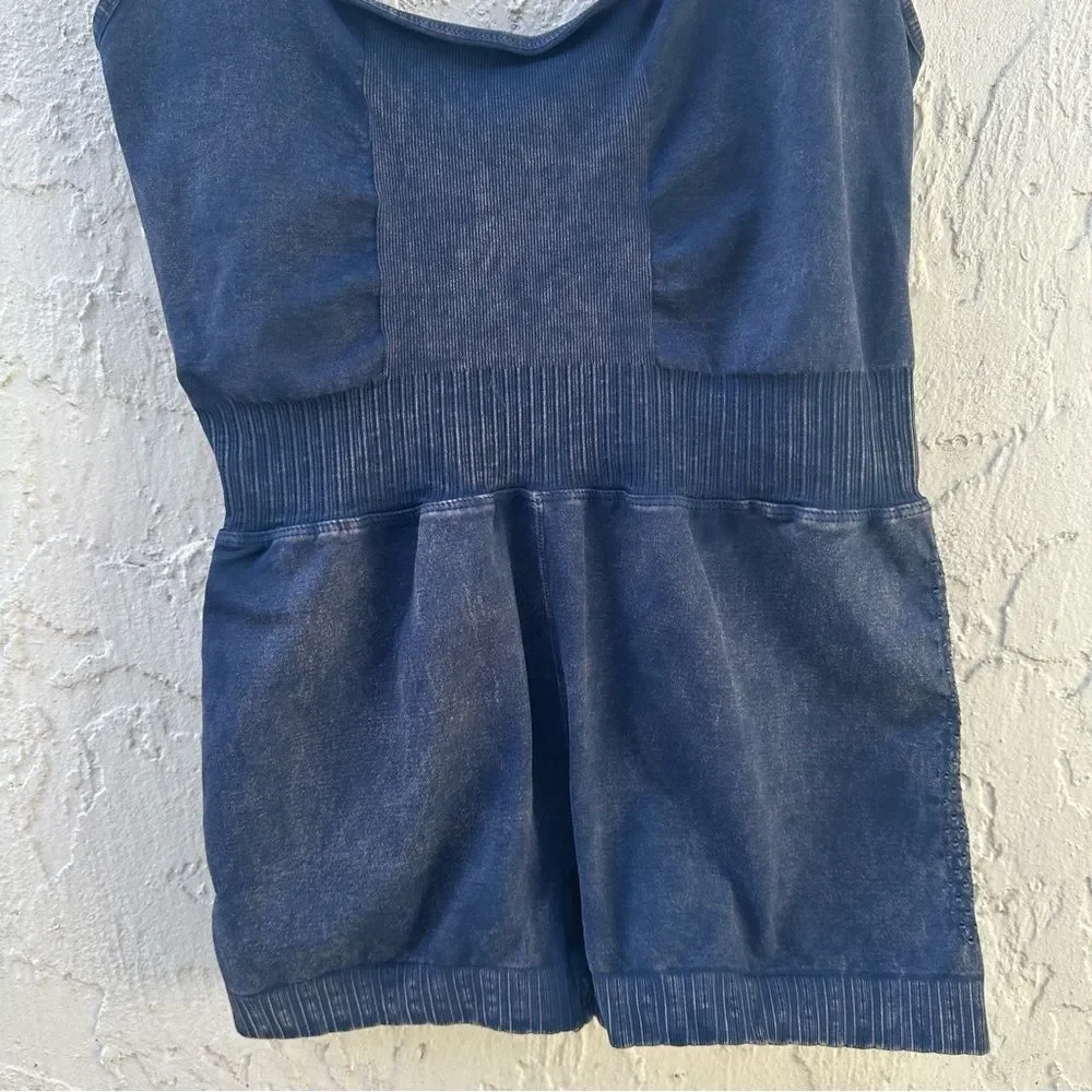 FREE PEOPLE Movement Romper Runsie Women Size M/L Good Karma Gray Yoga Athletic - Picture 4 of 9